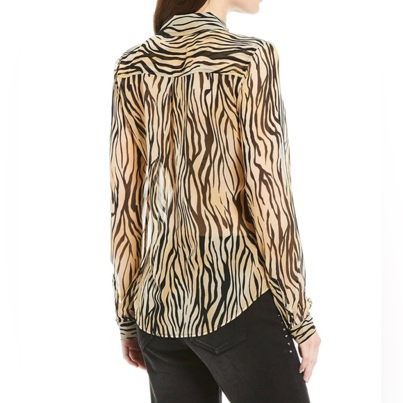 Guess | Zebra print sheer buttoned up shirt - Picture 2 of 9